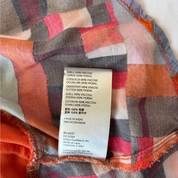 Anthropologie Pilcro Bright Colorful Geometric Racerback Top Peplum Sz M Buttons - Picture 12 of 13